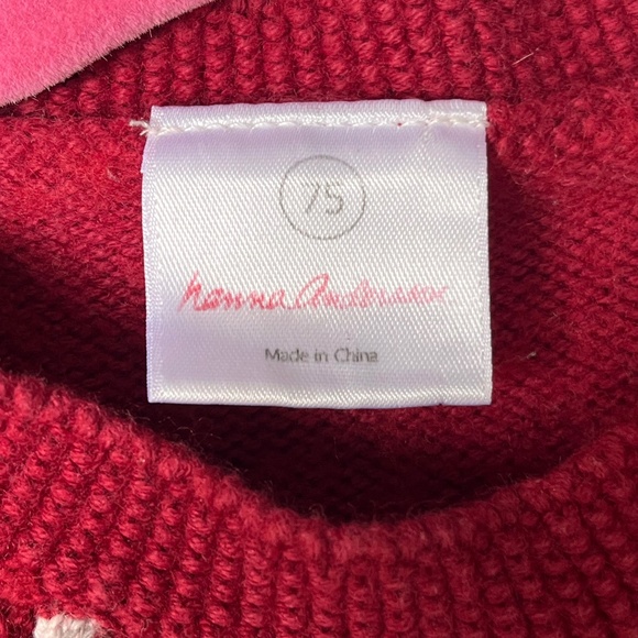 Hanna Andersson Fair Isle Knit Sweater Burgundy Cotton Wool Dress, 12-18 months - Picture 5 of 9